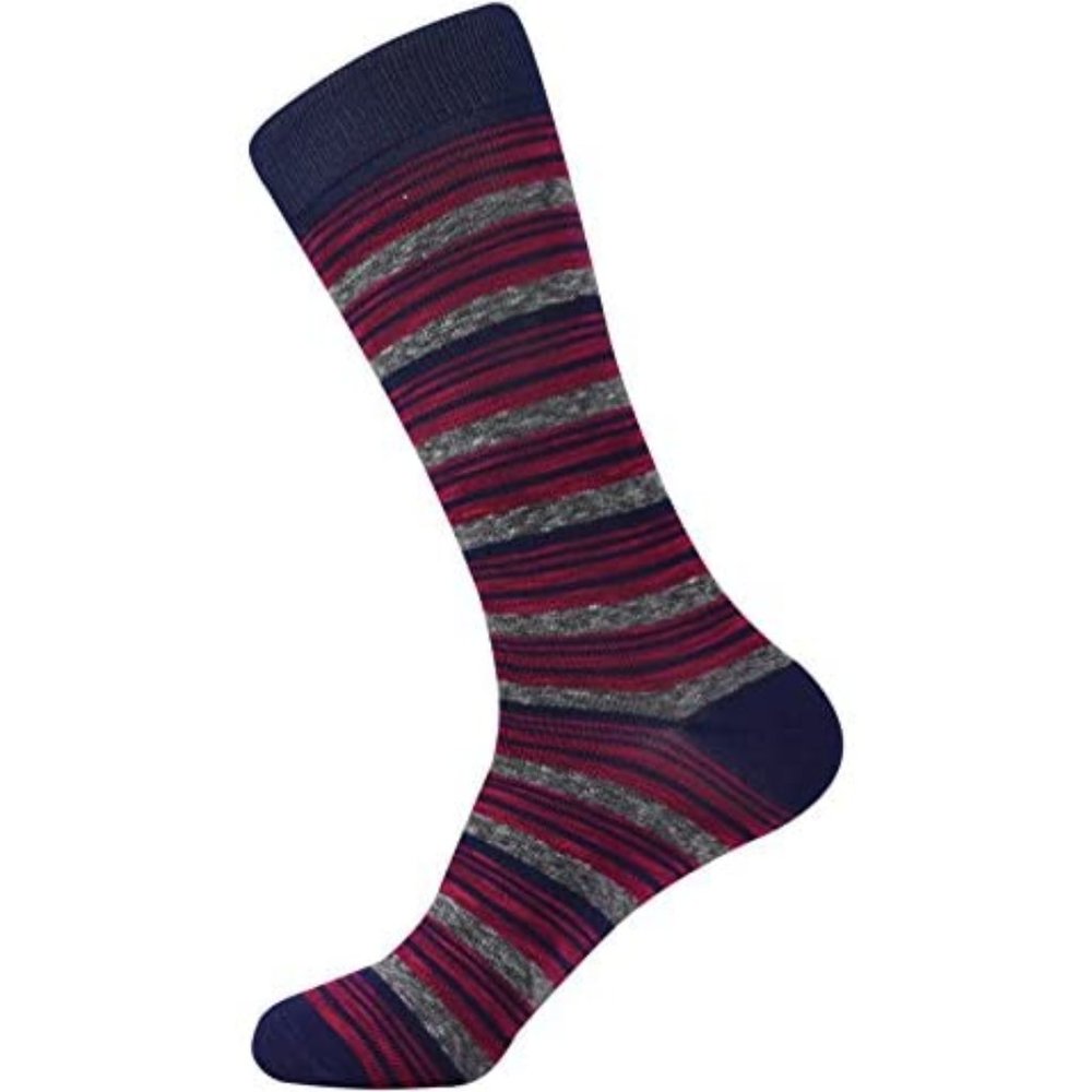 Mens Colorful Designer Fun Striped Dress Socks